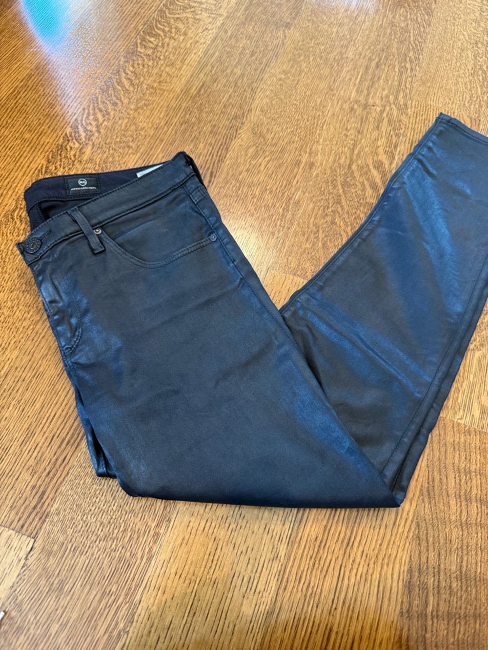 AG The Legging Ankle Black Coated Slim Jeans size 29